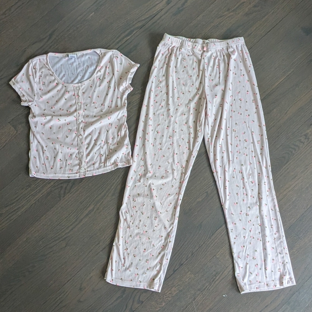 Sleep Junkie Women's Floral Print Pajama Set, Medium